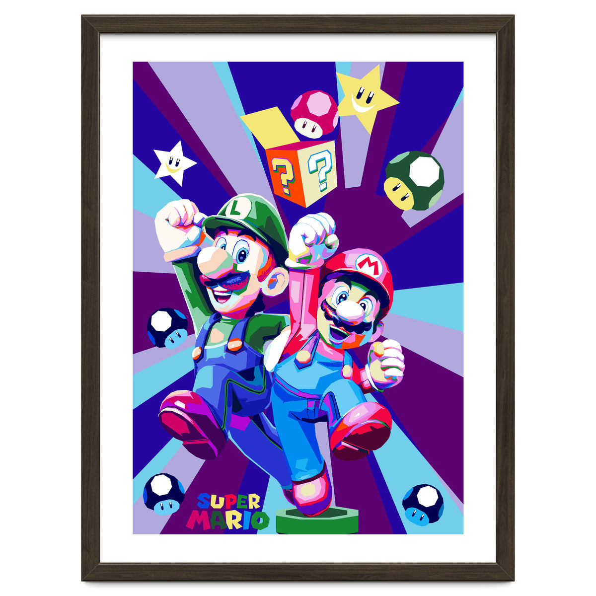 Mario Luigi Popart Cartoon Pop Art