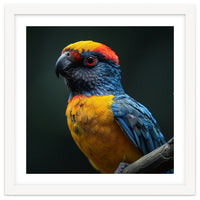 Close Up Colorful Parrot Perched On A Branch