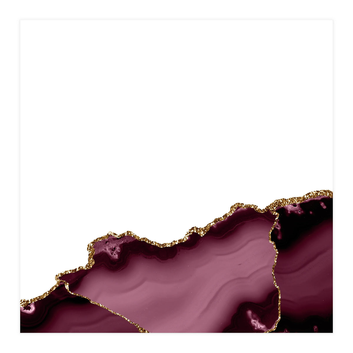 Burgundy & Gold Agate Texture 27 (Print Only)