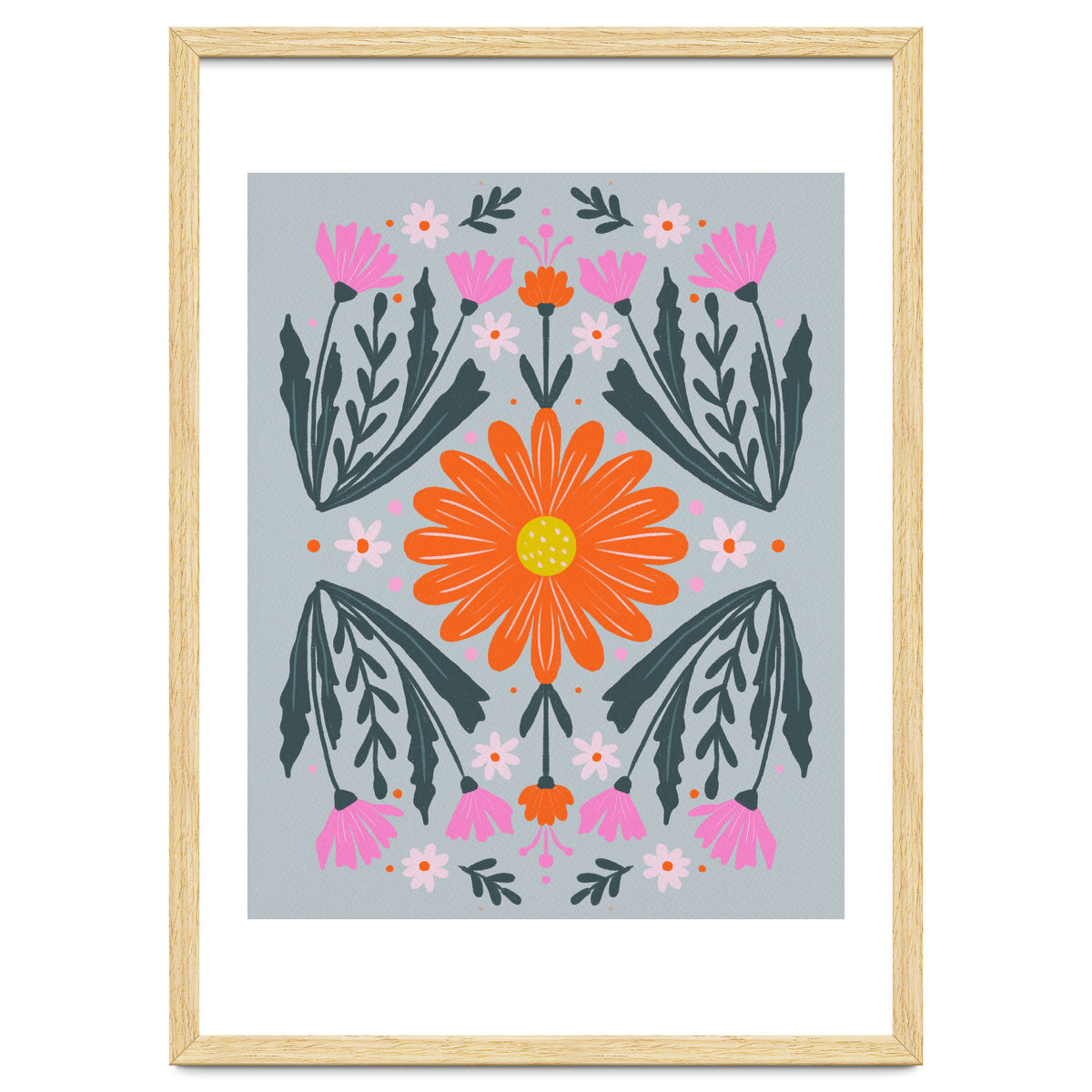 Orange Flower with pink buds