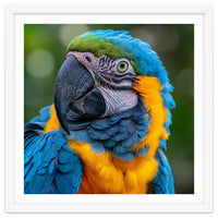 Close Up Blue And Yellow Macaw Parrot Face