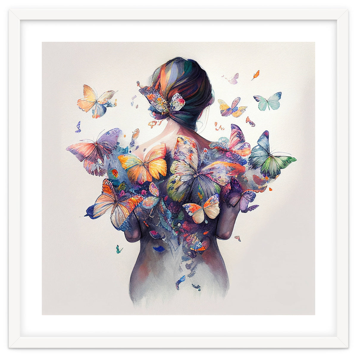 Watercolor Butterfly Embrace