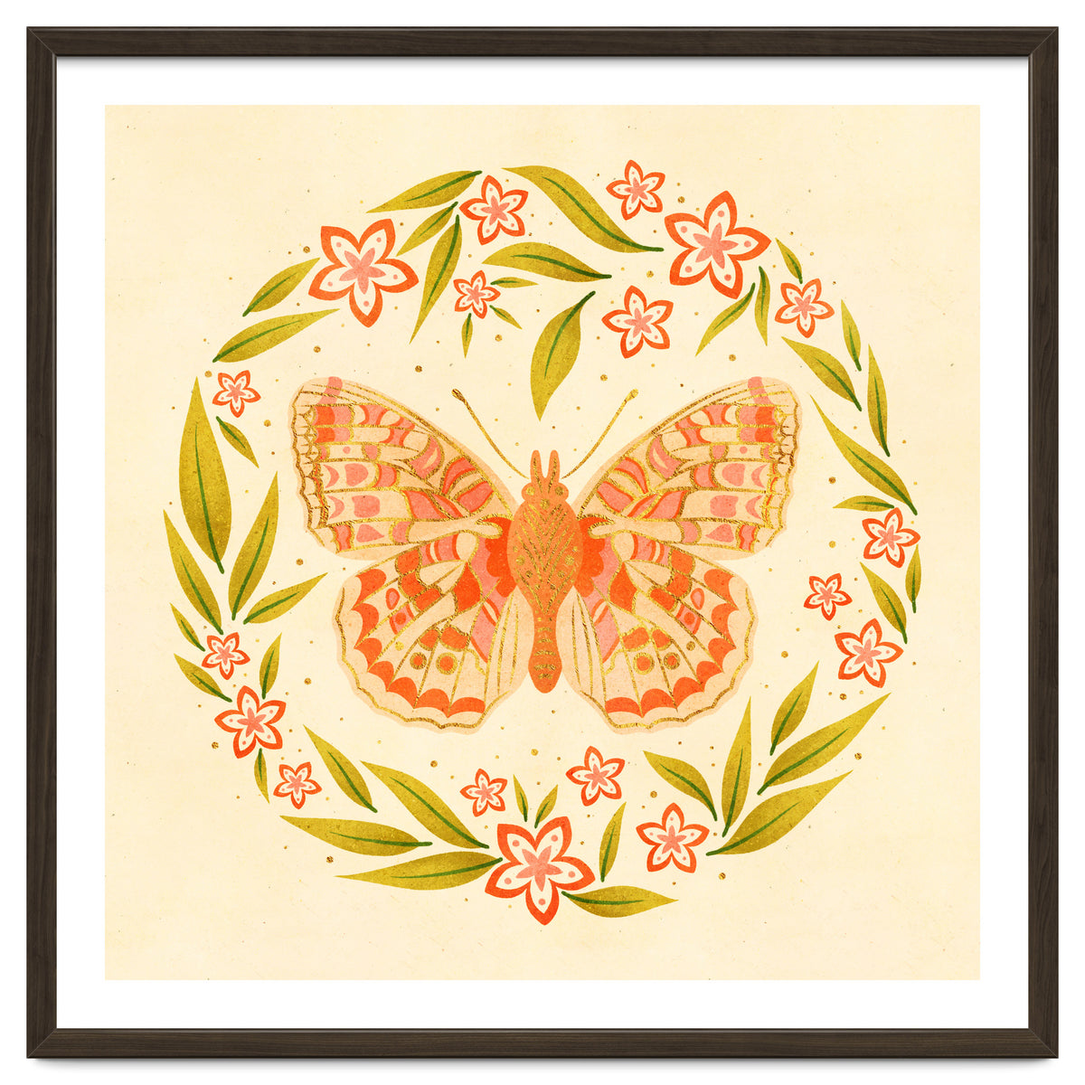 Retro Floral Butterfly