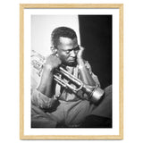 Jazz trumpeter Miles Davis early in his career playing in New York City, circa 1955. thumbnail