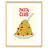 Pasta Club Illustration, Spaghetti and Tomatoes Art Print for Kitchen Wall Decor thumbnail