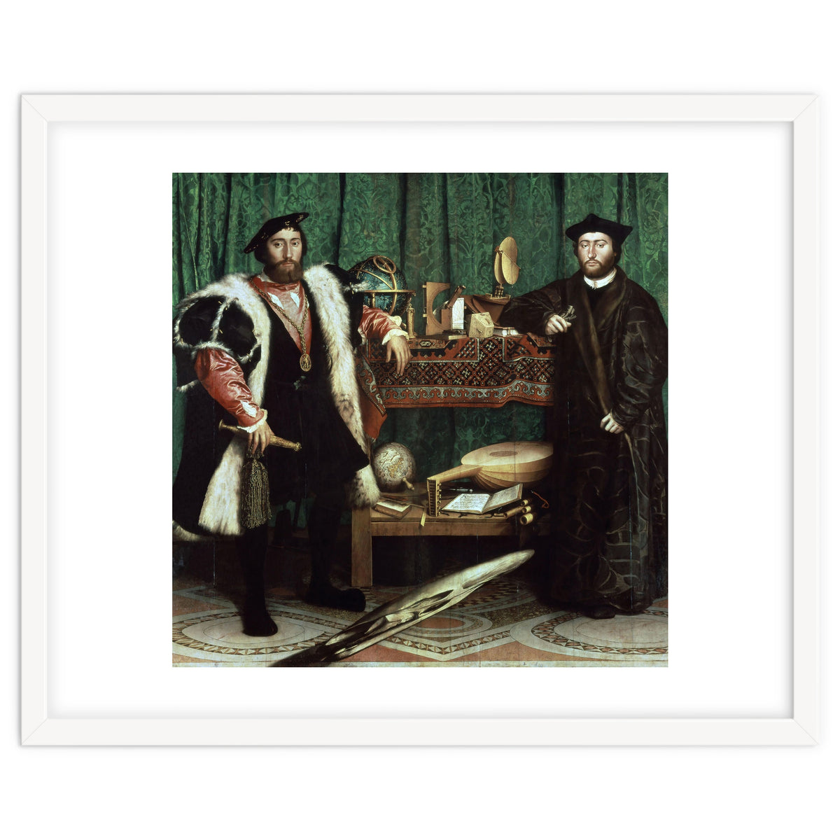 Germany school. The Ambassadors (with anamorphosis in the lower part of the painting). 1533. Oil ...