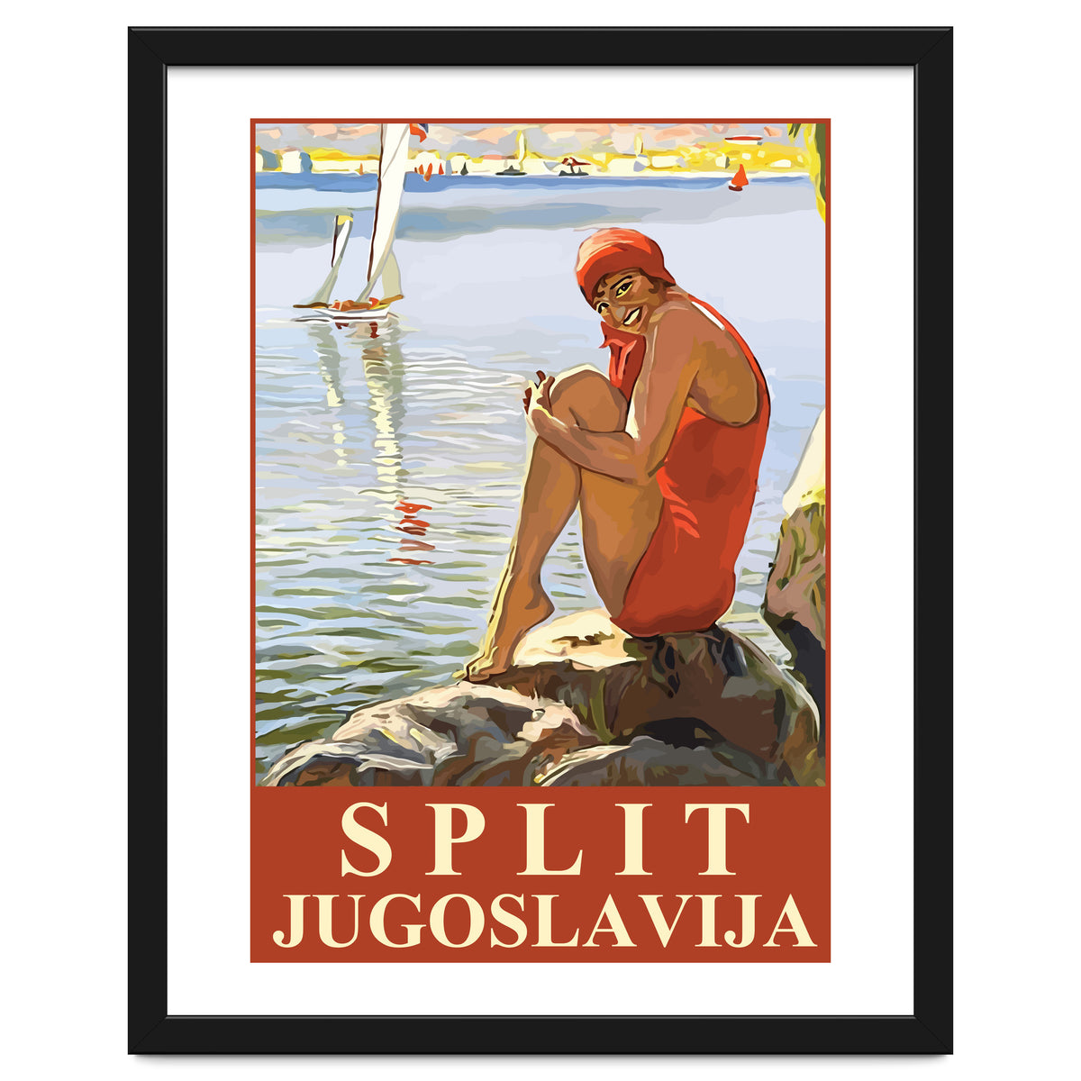 Split, Swimmer on a Rocky Coast