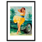 Pinup Girl Posing In Front Of The Car thumbnail