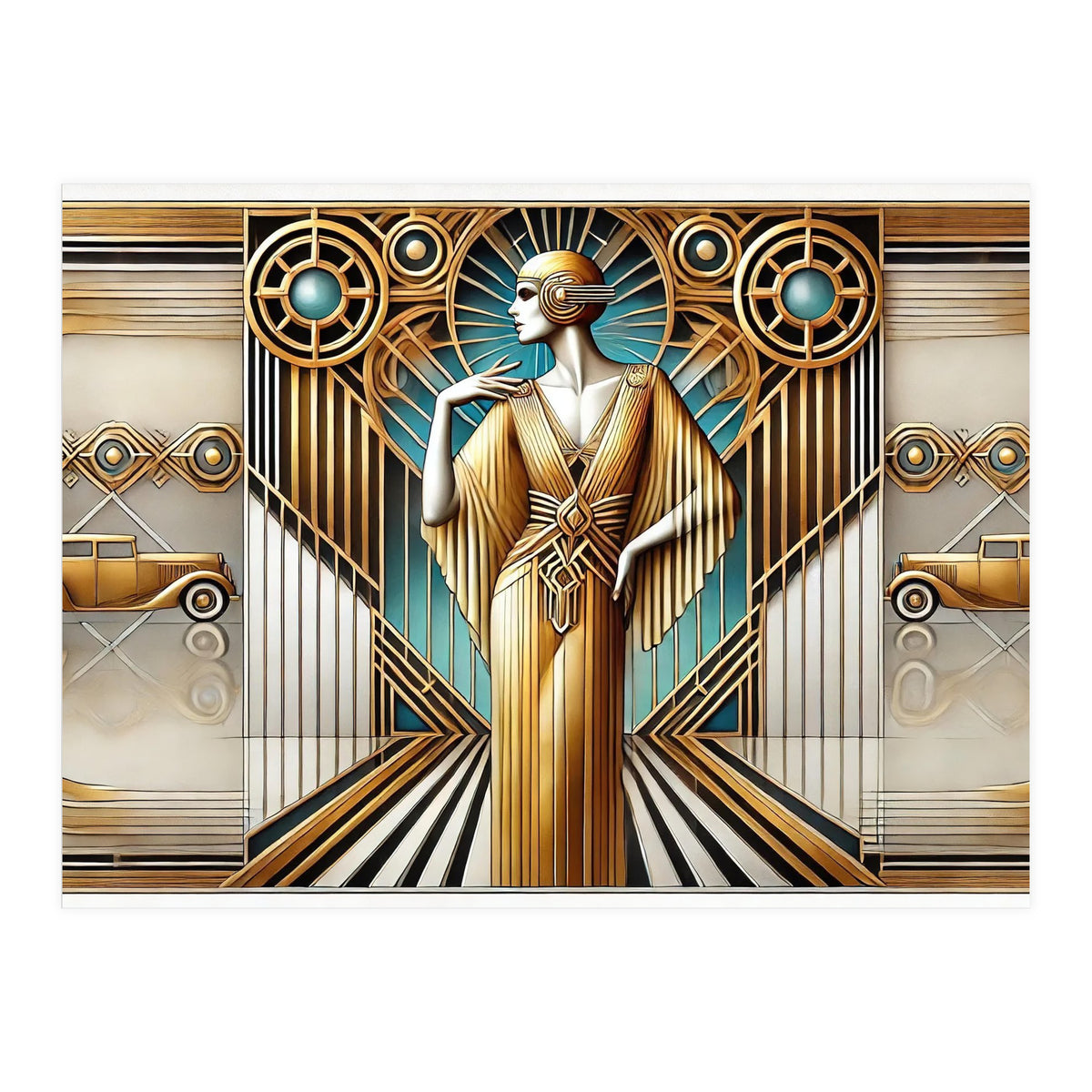 Gatsby Woman Art Deco Scene (Print Only)