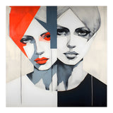 CHIC, Fashion in it's simplist form, two chic women head and shoulders portrait. (Print Only) thumbnail