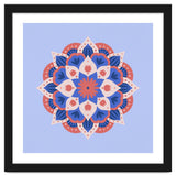 Mandala flower - blue and coral thumbnail