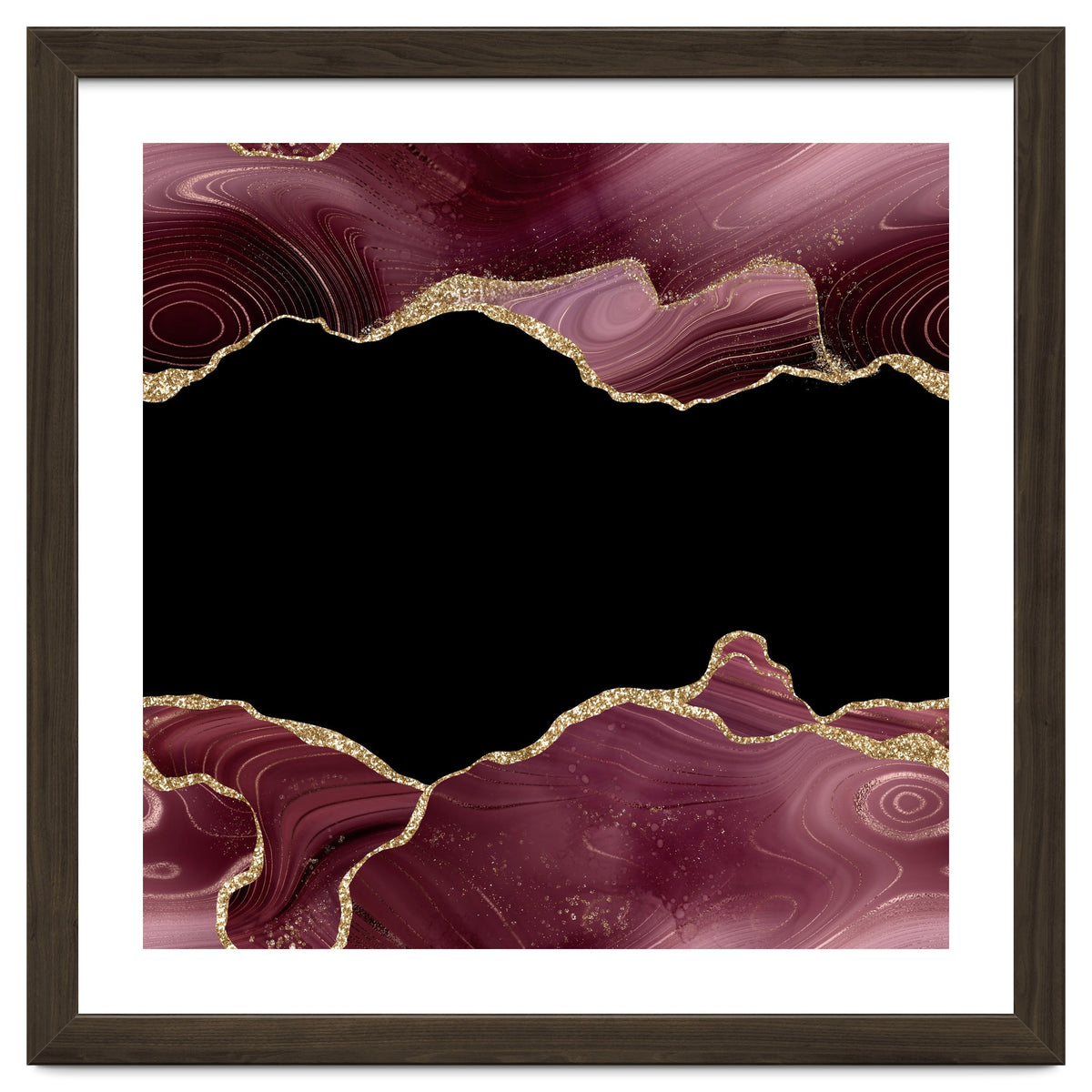 Burgundy & Gold Glitter Agate Texture 04