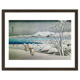 SNOW LANDSCAPE - JAPANESE ENGRAVING - 19TH CENTURY. thumbnail