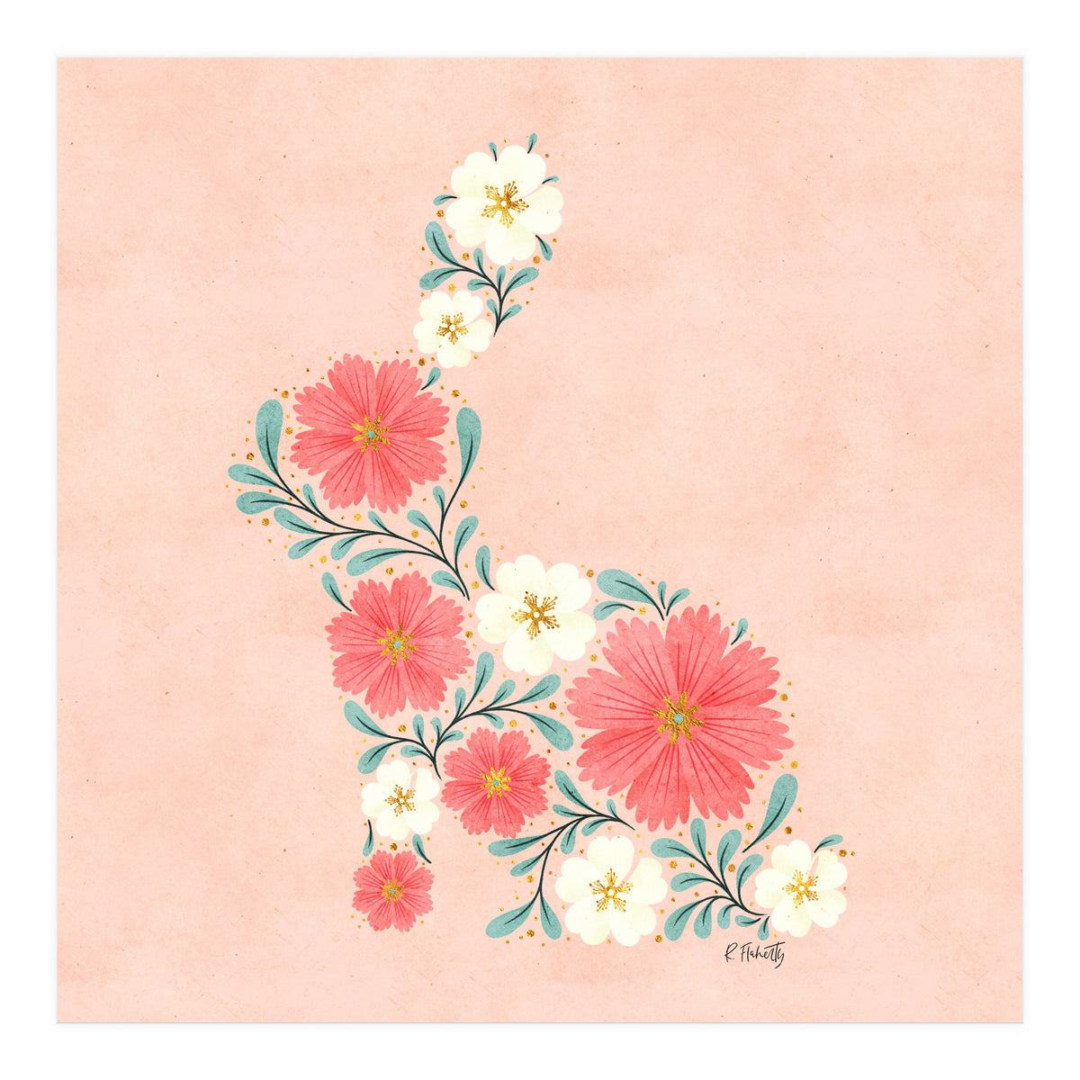 Flower Filled Rabbit (Print Only)
