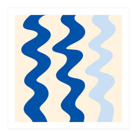 Squiggly Lines - blue and cream (Print Only)