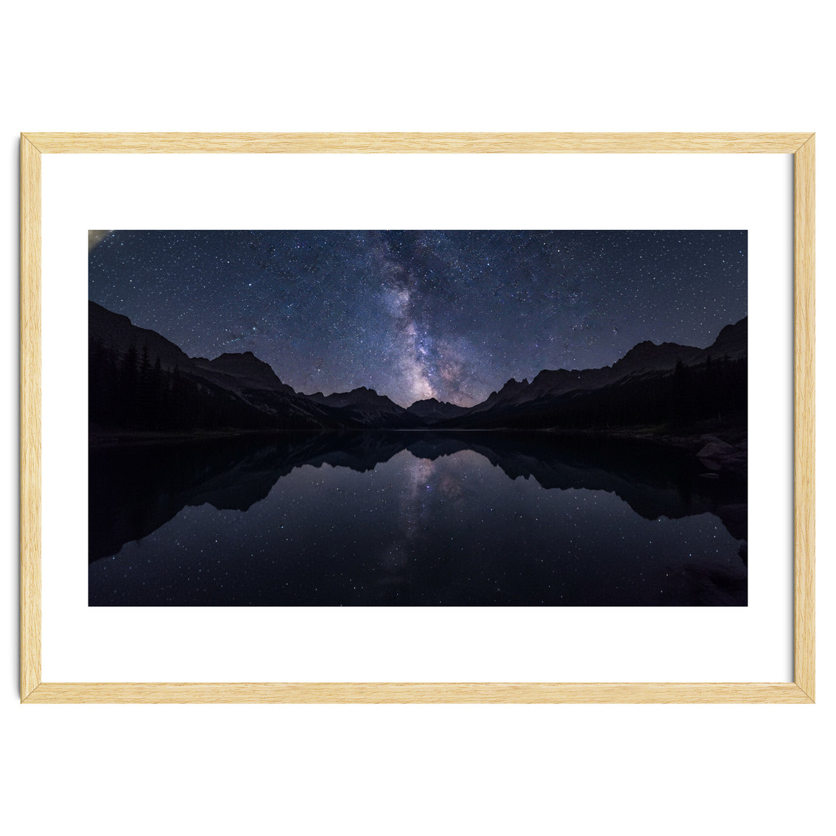 Starlit Reflection: Milky Way Over Mountain Lake