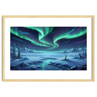 Arctic Glow: Northern Lights Winter Landscape