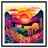 Folk Sunset Over Mountain Lake thumbnail