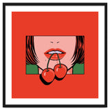 Pop Art Cherry Bold Lips With A Classic Design thumbnail