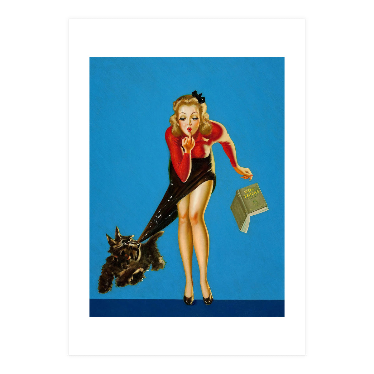Pinup Girl And Dog Tricks (Print Only)