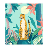 Leopard Forest, Pastel Tropical Jungle Nature Botanical, Moon Eclectic Colorful Wild Animals Boho (Print Only) thumbnail