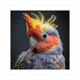 Cute Cockatoo Bird Portrait Colorful Crest (Print Only) thumbnail