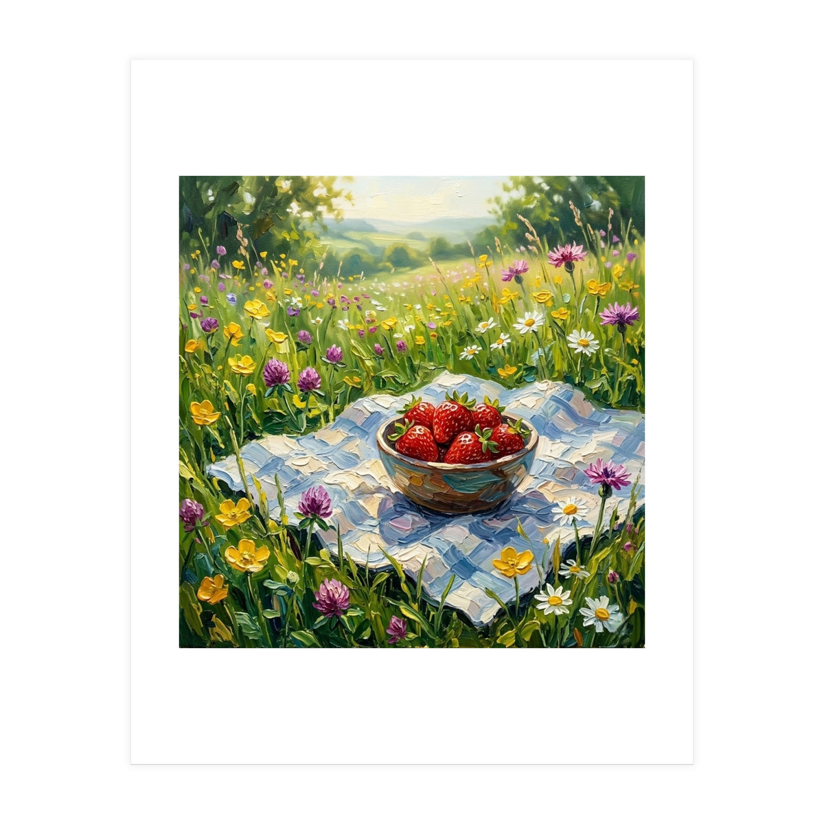 Summer Strawberries in the Meadow (Print Only)