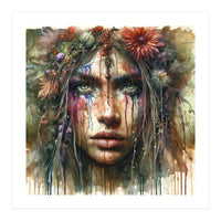 Wild Bloom Druid Woman Portrait (Print Only)