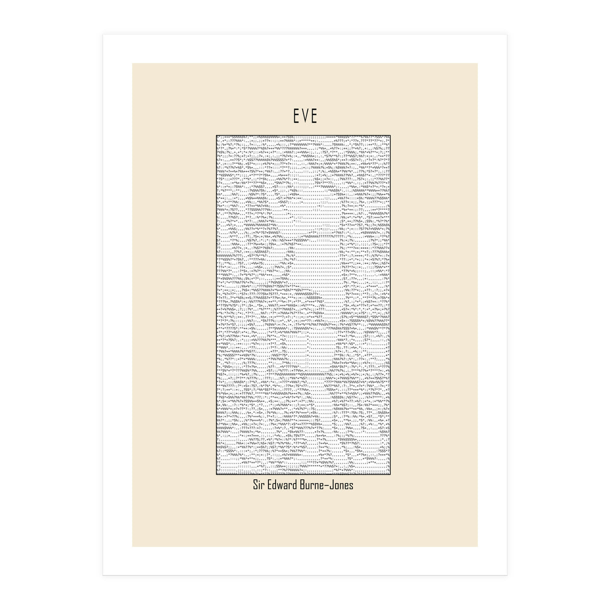 Eve – Sir Edward Burne–jones (ascii Art) (Print Only)