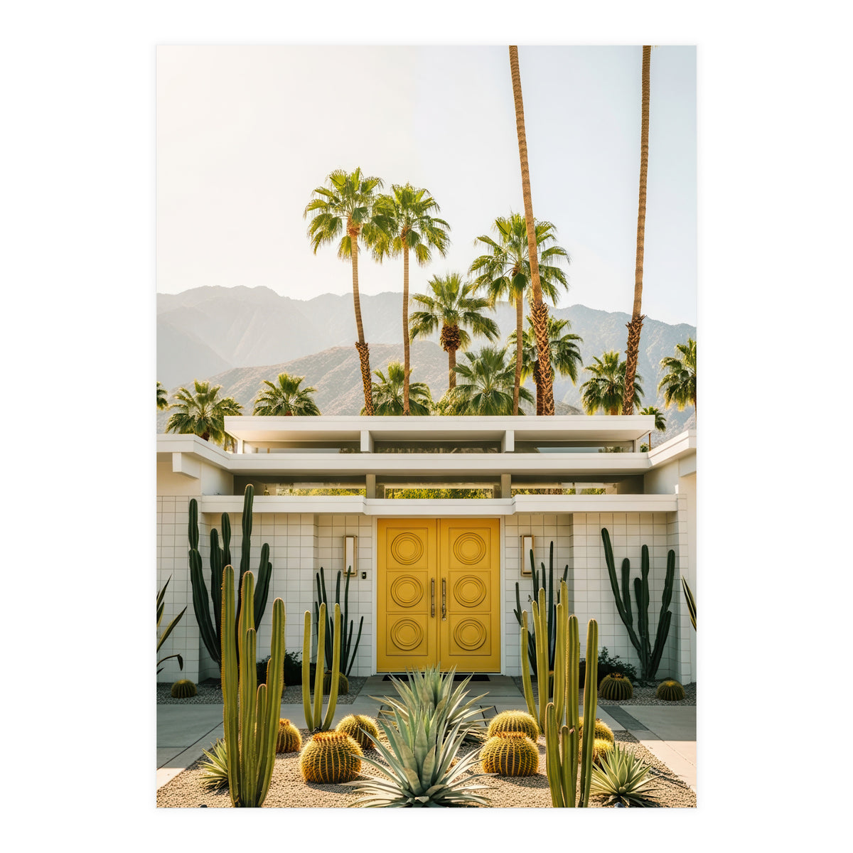 Palm Springs Mid-Century Modern Art, Desert Vibe Architecture, Retro Aesthetic Travel (Print Only)
