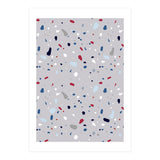 Modern Gray Blue Rounded Terrazzo (Print Only) thumbnail