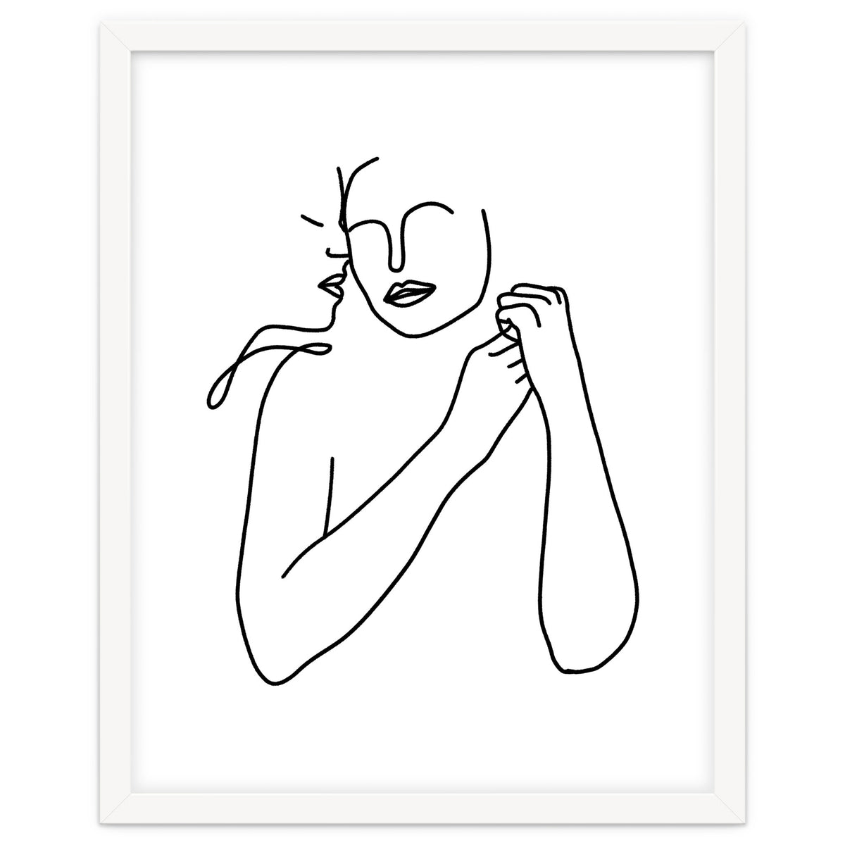 Eternally Connected, Abstract Line Art Love, Sketch Drawing Minimal, Eclectic Human Couple Connection Minimalism Concept