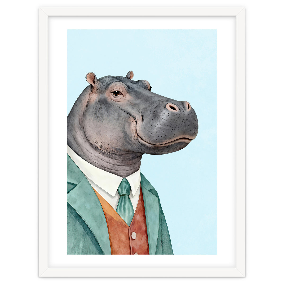 Hippopotamus in Suit