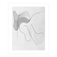 Abstract Black And White Flowing Lines And Shapes (Print Only)