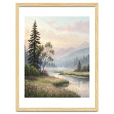 Dreamy Alpine Valley Landscape Painting thumbnail
