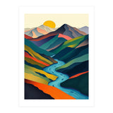 Minimalist Mountain River Landscape (Print Only) thumbnail