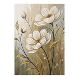 Elegant White Anemone Floral Oil Painting (Print Only) thumbnail