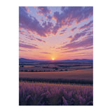 Serene Lavender Fields at Golden Hour Sunset (Print Only) thumbnail