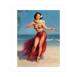 Pinup Girl In Hawaiian Costume (Print Only) thumbnail