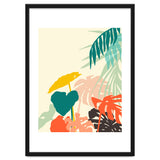 Tropical Nature, Botanical Pastel Jungle Plants Illustration, Minimal Bohemian Palm Monstera Forest thumbnail