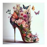 Floral Stiletto With Butterflies (Print Only)