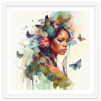 Floral Native Warrior Woman Butterfly Dance