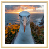 Albatross Bird With Intense Gaze By The Sea thumbnail