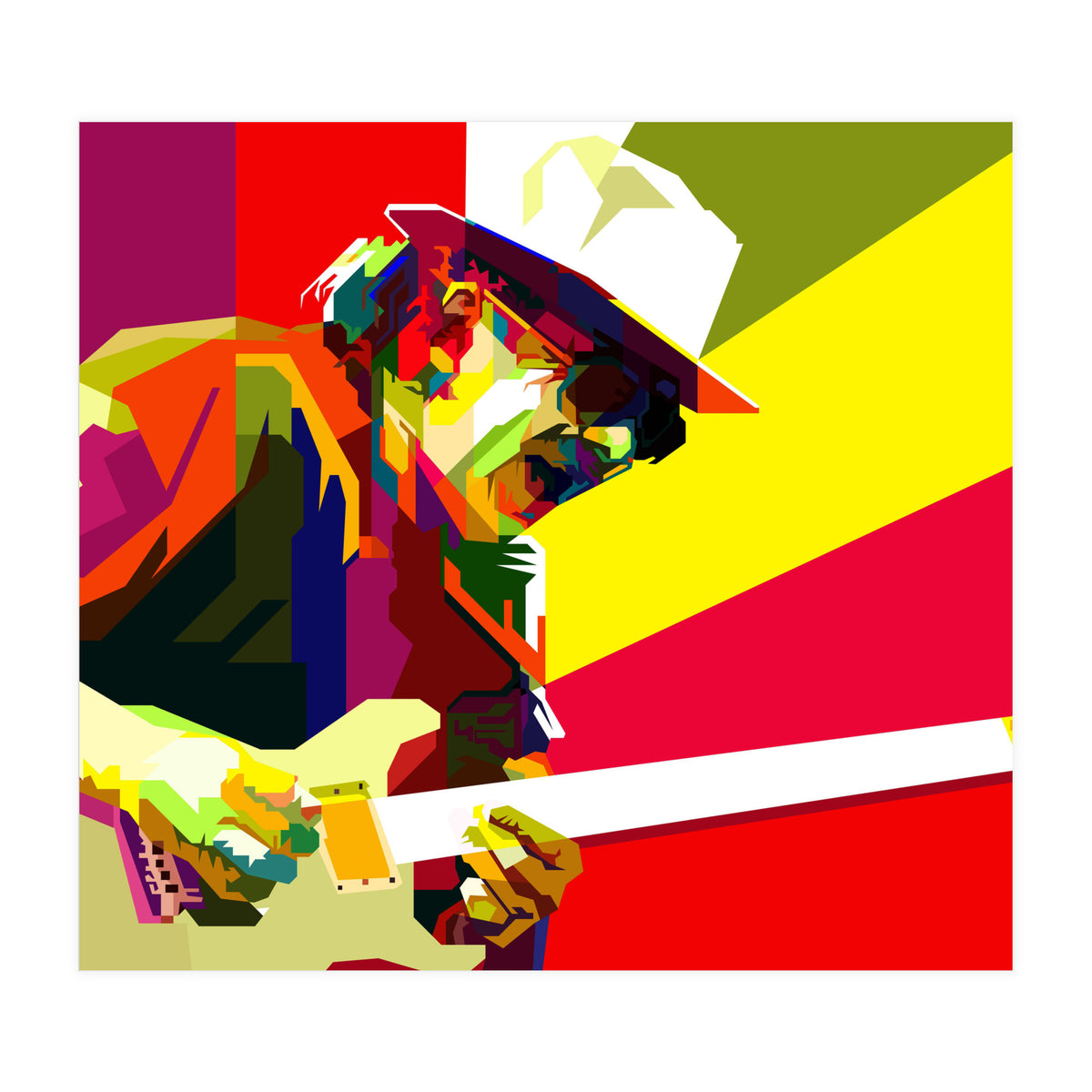 Carlos Santana Latin Guitarist Pop Art Wpap (Print Only)