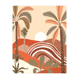 Epiphany, Pastel Rustic Sunrise Sunset, Bohemian Nature Landscape Illustration, Mountains Adventure Palm Trees (Print Only) thumbnail