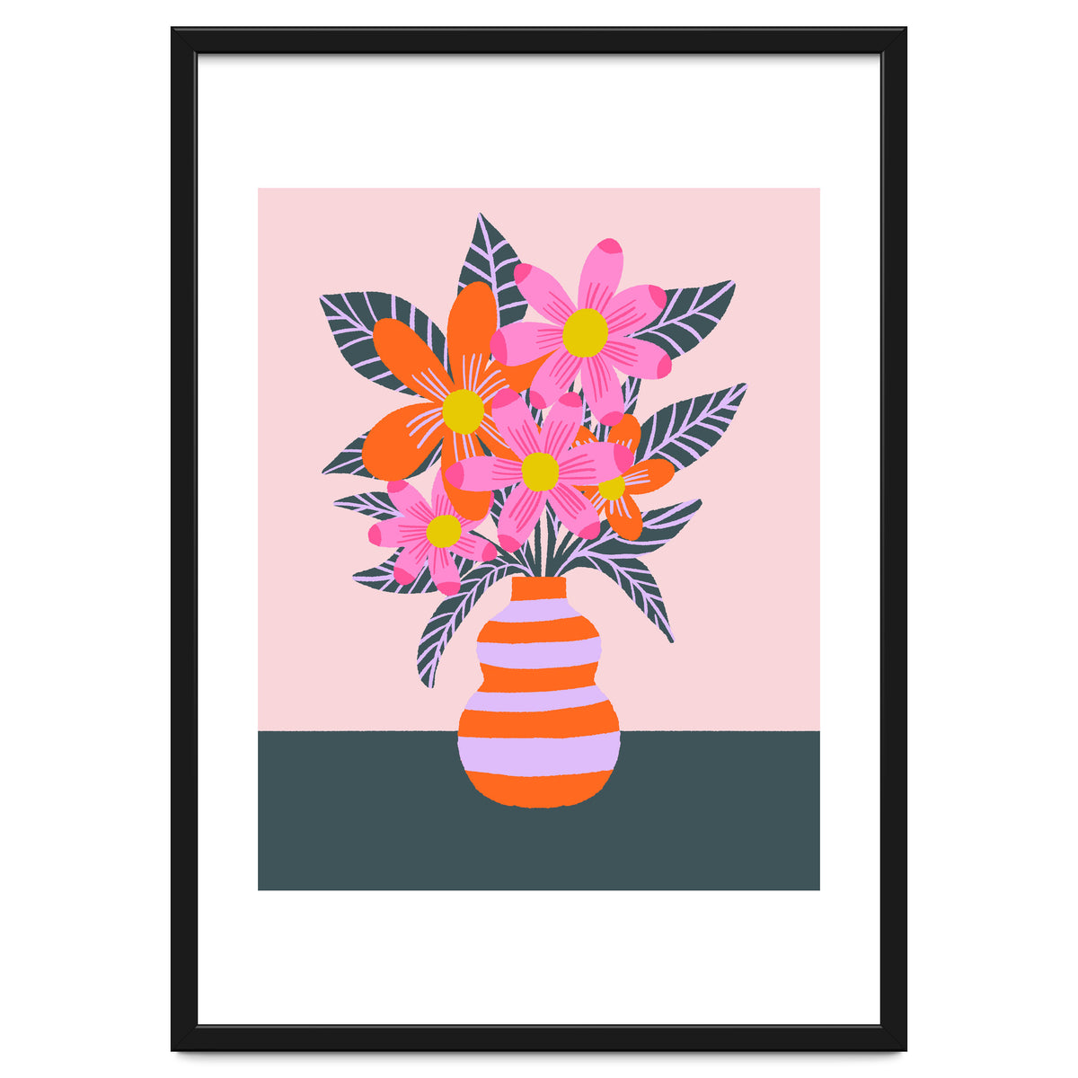 Colorful Flowers In a Vase