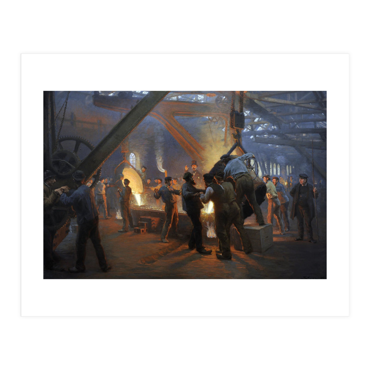 Peder Severin Kroyer (1851-1909). Danish painter. The Iron Foundry, Burmeister & Wain, 1885. (Print Only)