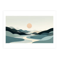 Serene Horizon: Minimalist Organic Landscape (Print Only)
