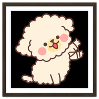 Cute Dog Happily Waving His Paw