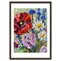 Vibrant Wildflower Meadow Oil Painting